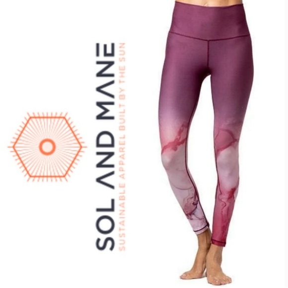 SOL & MANE Cora Marbled Mauve Full Legging size Small - Picture 1 of 3